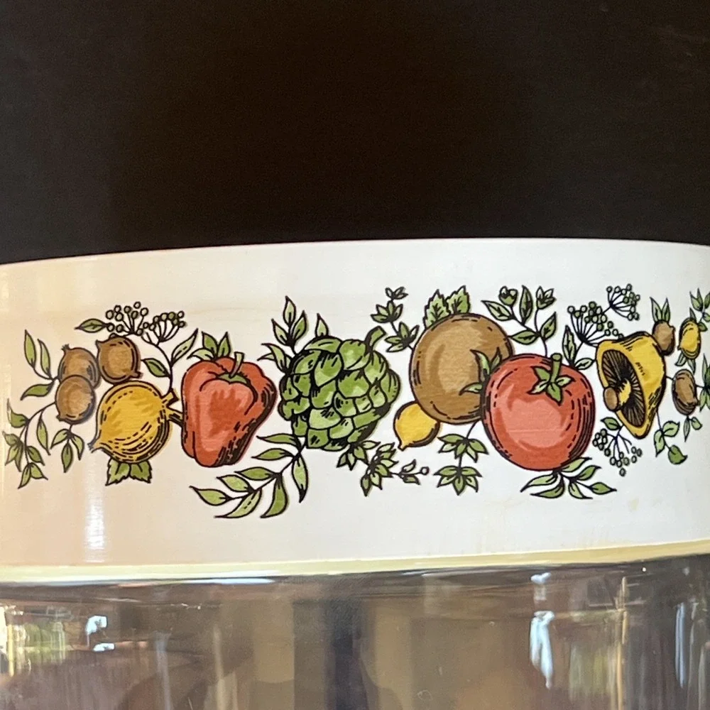 VTG Pyrex Spice O Life Store N See Canister Set of 3 Glass 1970s W/ Seals USA